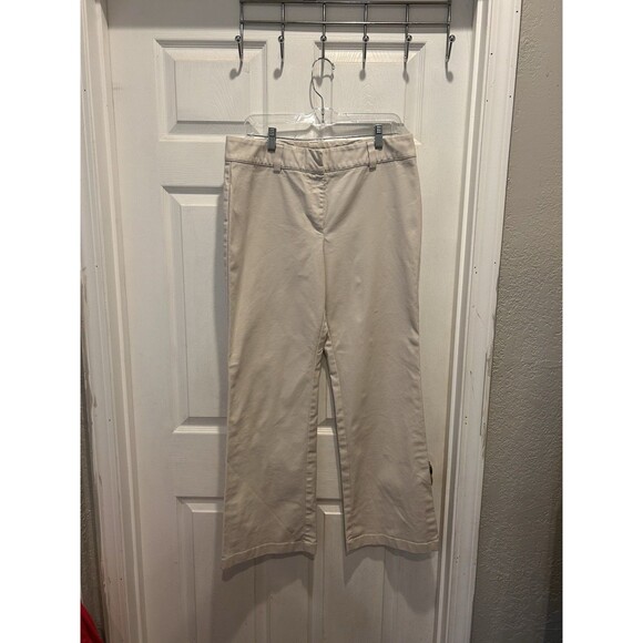 VTG Ann Taylor Women's Beige Business Casual Pants Size 12 Slacks Cotton Spandex - Picture 1 of 8
